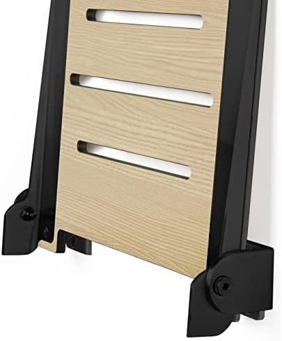 Seachrome 18 inch Silhouette Slimline Folding Wall Mount Shower Bench Seat, Urban Chic Seat with Matte Black Frame