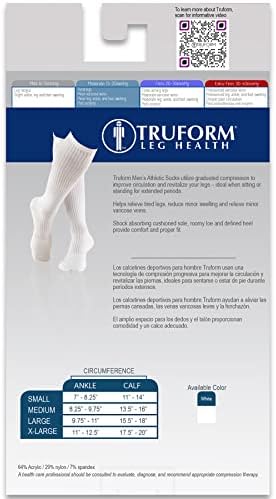 Truform 1933, Men's Cushion Foot Compression Socks, 15-20 mmHg, Brown, Small (Pack of 2)