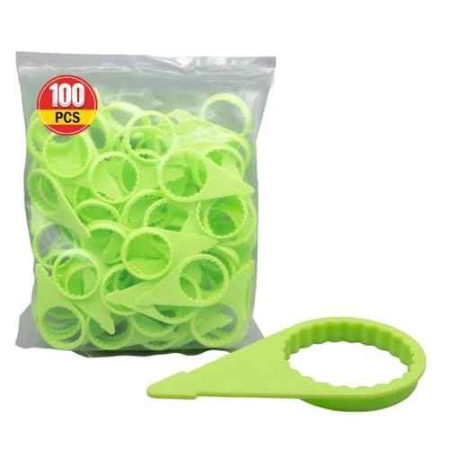 Mytee Products 100 Pcs Checkpoint Loose Wheel Lug Nut Indicator for 33MM Nuts - High Visibility Green 22mm Pointed Studs - Wheel Check Indicators for Commercial Trucks, Enclosed Trailers, Semi