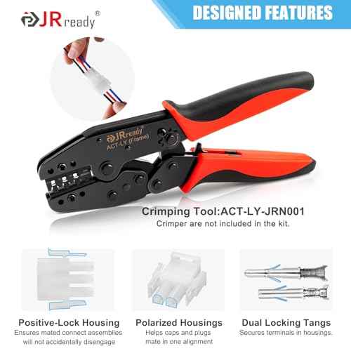 JRready ST6556 MLX Pin Connector Kit with Molex Pin Extractor Tool 6.35mm Pitch Wire Power .084¡± Connectors 14-20AWG Pin Terminals 2.13mm Diameter 42024 Series with Terminal Removal Tool