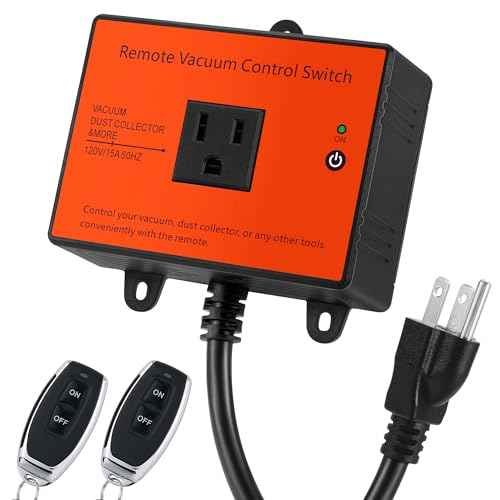 120V Automatic Vacuum Switch with Remote, Wireless Remote Switch for Dust Collector, Save Your Time, Keep Your Workplace Clean (Battery Included)