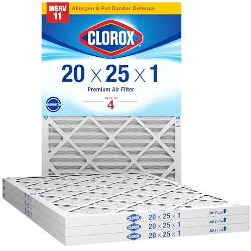 Clorox 20x25x1 Air Filter, MERV 11 Pleated HVAC AC Furnace Air Filters, MPR 1000 & FPR 7 ? Pack of 4