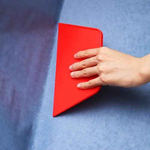 CiCiwind Wallpaper Smoothing Tool Set for Peel and Stick Wallpaper include Red Scraper Blue Felt Scrape Red Tape Measure Knife with 5 Replacement Blades