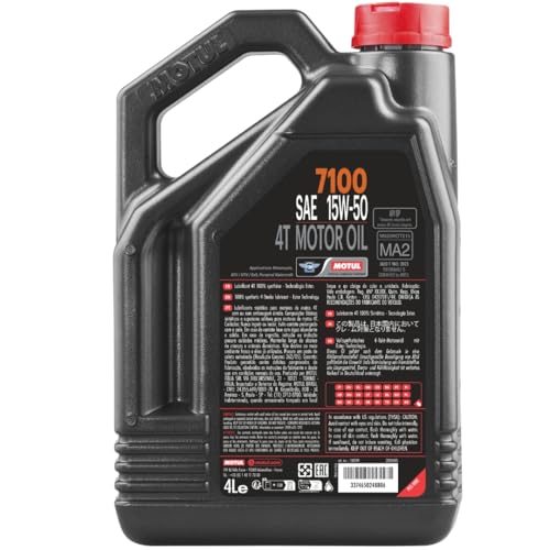Motul 104299 7100 15W-50 Motor Oil Full Synthetic Motorcycle Engine Lubricant