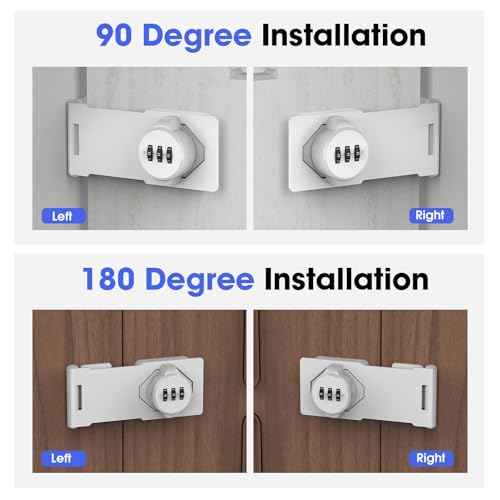 Mechanical Password Rotary Hasp Locks, Cabinet Locks with Combination, Door Security Gate Locks for Small Doors, Cabinets, Barn Door, Bathroom, Outdoor, Closet, Fence (2 Packs White)