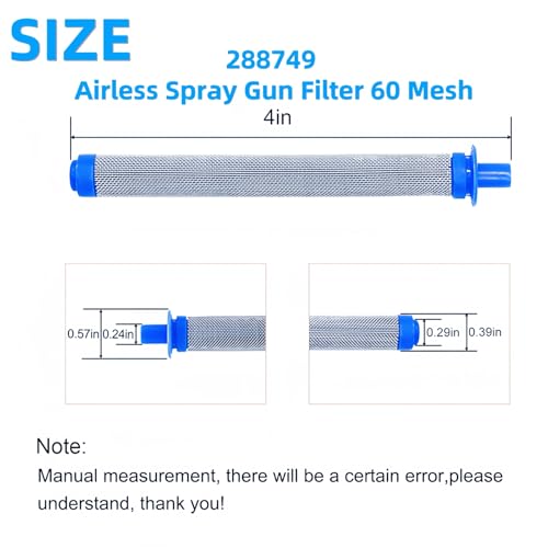 2 Pcs 288716 3/4-Inch Inlet Strainer Thread & 6 Pcs 288749 Airless Spray Gun Filter Compatible with Graco X5/X7/ProX Series & SG10/SG20/SG Pro Spray Guns, Stainless Steel 60 Mesh