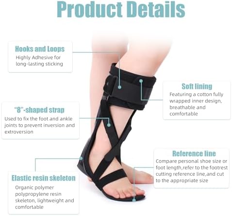 Medical AFO Foot Drop Brace Ankle Foot Orthosis Drop Foot Stabilizer Support for Walking with Shoe for Men and Women for Stroke, MS, Hemiplegia Foot Drop, ALS (Medium-Left)