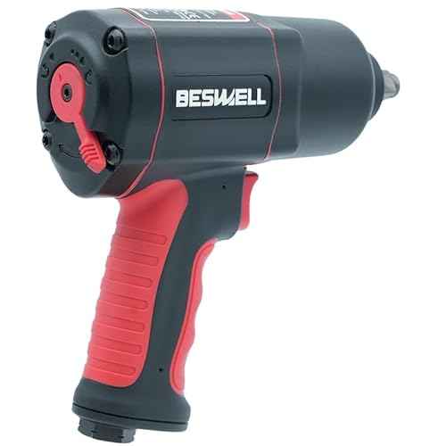 BESWELL¢ç AKP-01N -1/2-Inch Air Impact Wrench-1180 Foot-Pounds Max Loosen Torque Output-Well Balanced Lightweight Includes 11Pieces CR-V SAE Impact Sockets & 3pcs Metric Deep Socket & Carrying Case
