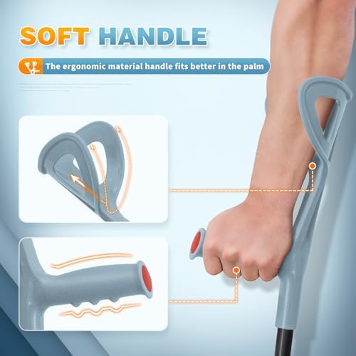 BeneCane Forearm Canes Lightweight Arm Crutch Adjustable Ergonomic Comfortable on Wrist Non Skid Rubber Tips