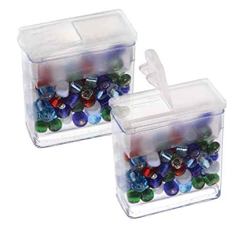 The Beadsmith Clear Plastic Boxes - Rectangle with a Flip Top Cap - 7/16¡± x 1¡± x 1-1/4¡± - Use for Beads, Bath Salts, Wedding & Party Favors, Home or Office Storage - Bag of 100
