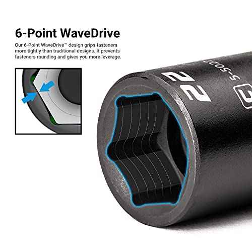 Capri Tools 15/16 in. Stubby Impact Socket, 3/8 in. Drive, 6 Point, SAE