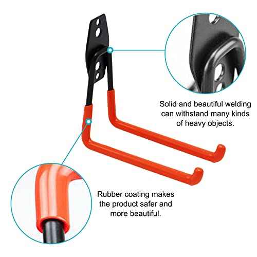 Eagles Garage Wall Hooks,12Pack Heavy Duty Garage Storage Hooks with Anti-Slip Coating,Wall Mount Garage Hanger Organizer,Tool Hangers for Hanging Bike, Ladder and Garden Tools
