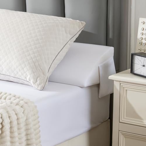 King Bed Wedge Pillow Headboard (76"x10"x6"), Bed Mattress Gap Filler Close The Gap (0-6 in) with Side Pocket