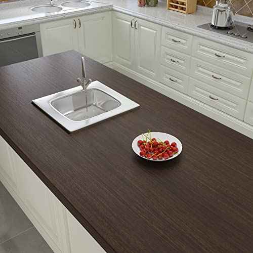 CRE8TIVE Dark Brown Wood Contact Paper Distressed Wood Look Wallpaper Peel and Stick Countertops Waterproof Brown Contact Paper Self Adhesive Textured Wallpaper Vinyl Wrap for Bedroom Kitchen 12"x80"