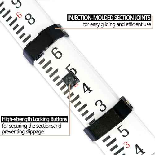 Grade Rod£¬16-Foot Aluminum Grade Rod - 10ths£¬Grade Stick,Grade Stick for Laser Level£¬Survey Rod£¬Grade Rods£¬Survey Pole£¬With Bubble Level, 5-Stage Telescopic£¬Double-Sided Scale Telescopic Leveling Rod
