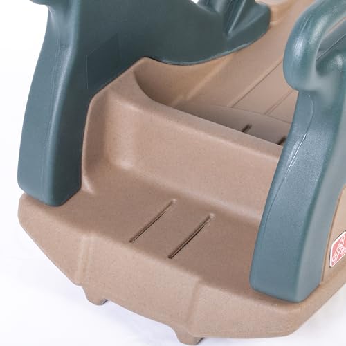 Step2 Snow Runner, Kids Ride On Toy & Outdoor Snow Sled & Toboggan, Fits 2 Riders, Made of Durable Plastic, Max Weight 120 lbs., for Toddlers 3-6 Years Old, Tan & Green