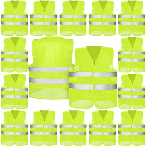 JaGely High Visibility Safety Vest Bulk Reflective Mesh Security Vest for Men Women Work Cycling Runner Neon