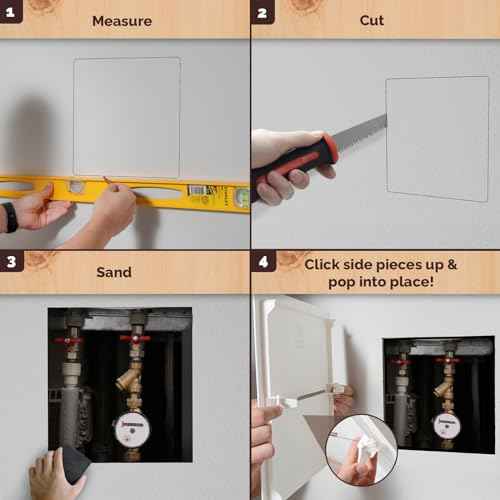 Morvat Spring Access Panel 12x12 Inch for Ceiling & Drywall, Heavy-Duty Durable ABS Plastic & Easy Install Access Box, Wall Hole Cover Plate for Plumbing & Electrical Cables & Wiring, White, 4 Pack