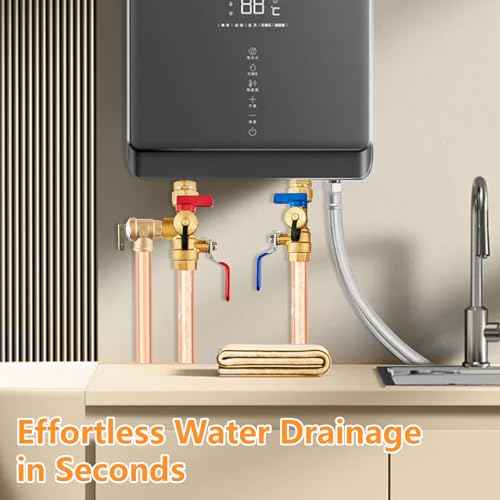 (Set of 1 Kit) HeSun 3/4" FIP X 3/4" FIP IPS Isolator Tankless Water Heater Service Valve Kit, with Pressure Relief Valve