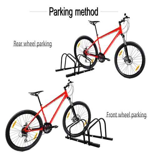 XINYI Bike Rack Floor, Bike Stand Garage, Indoor/Outdoor Bike Rack Garage,22-28" Wheel Stand, Max. Tire Width 2.1", Front/back Bike Stand For Mountain, Road and Kids Bikes for 2 Bikes