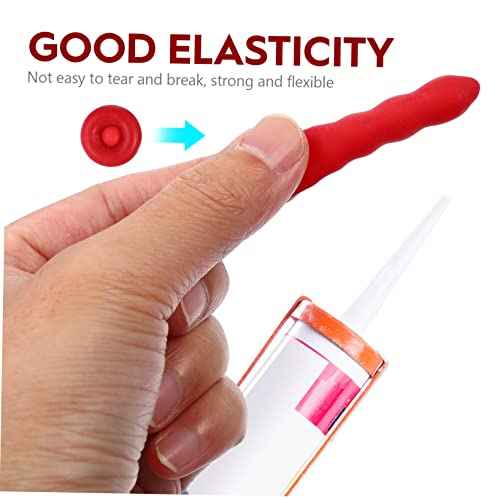 IMIKEYA 20pcs Nozzle Protective Cover Caulk Saving Caps Caulk Tip Covers Sealer Saver ing ing Sleeves Sealing Emulsion Red Glass Protective