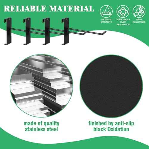 40Pcs 6" Gridwall Display Hooks Assortment Set, Black Metal Grid Wall Panel Hanging Display Hook for Garage Shop Retail Storage, Wire Diameter 5mm/ 0.2¡±