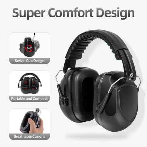 Noise Reduction Ear Muffs for Adult, 34dB Noise Cancelling Headphone for Shooting