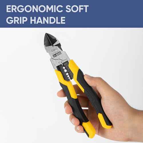 DELI 3PCS Pliers Set, Large 7 in 1 Multifunctional Wire Stripper Crimper Cutter, 9" Long Nose, 9" Linesman, 8" Diagonal Side Cutting