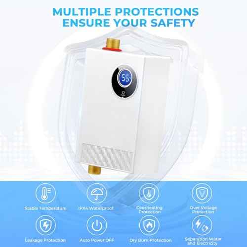 Tankless Water Heater Electric 110V, 3000W Under Sink Instant On Demand Hot Water Heater, Portable Mini Water Heaters with Digital Display for Kitchen Bathroom RV