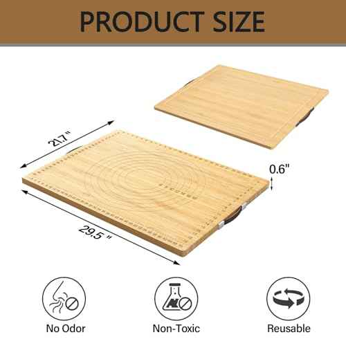 Bamboo Stove Covers for Electric Stove - Noodle Board Stove Top Cover Board For Gas Burner,Wooden RV Stovetop Cover (Full Cover)