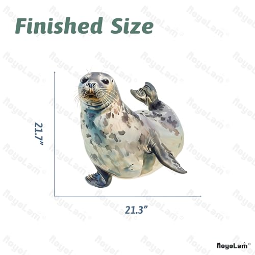 Lifelike Seal Wildlife Wall Decal Nursery Animal Wall Sticker Removable Peel and Stick Wall Art Decor for Kid Baby Classroom Preschool Living Room Playroom Bedroom School