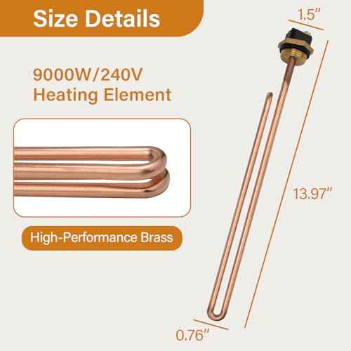 HE 90240 Heating Elements - Electric Hot Water Heater Elements Fits for Ecosmart ECO 18, 24, 27, 36 & Rheem RTEX-18, 24, 27 (3 Pack) - 9KW, 240V
