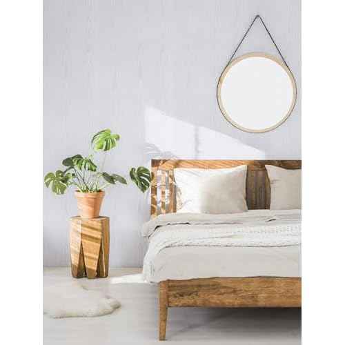 Orainege Peel and Stick Wallpaper Wood Contact Paper 17.7inx118.1in Self Adhesive Wood Grain Wallpaper for Cabinets Kitchen Countertops Furniture Waterproof Removable Easy to Clean,White