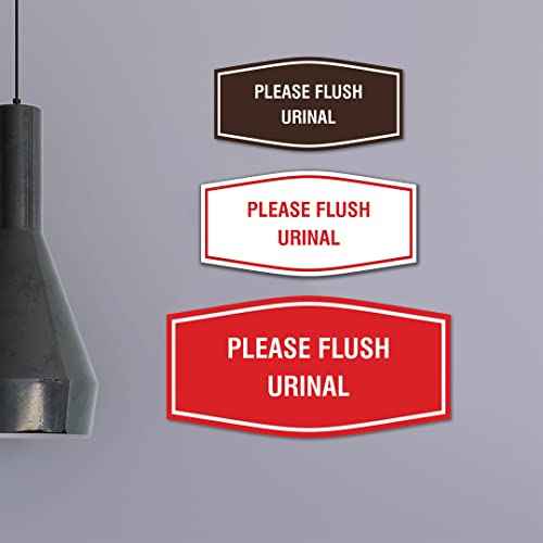 Fancy Please Flush Urinal Sign (Black) - Small