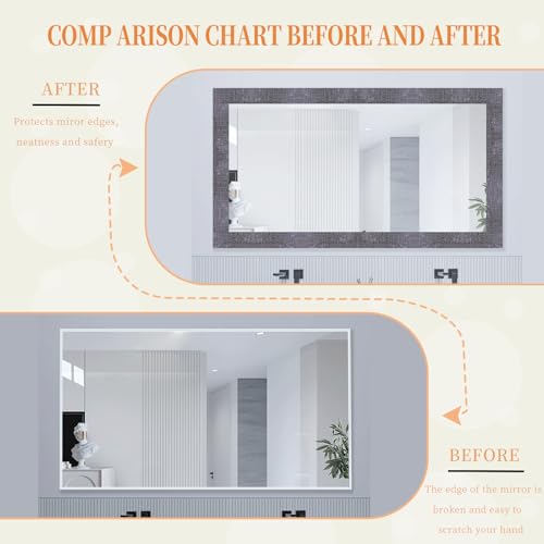 MULLSAN 10Meters Gray Wood Wallpaper Border Peel & Stick Wall Covering Kitchen Bathroom Bedroom Tiles Decor Sticker