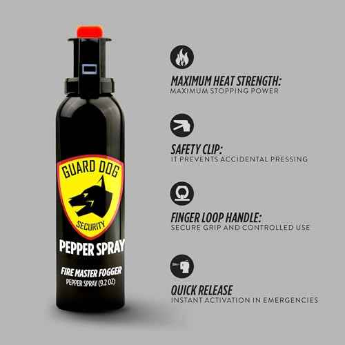 Guard Dog Security Fire Master OC Pepper Spray Self Defense, Police Strength with UV dye, Easy Access Outdoor Personal Protection
