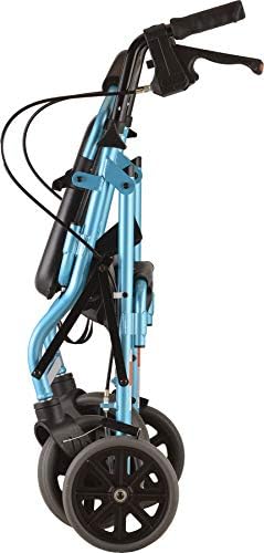 NOVA Medical Products Zoom Rollator Walker with 8" Seat Height, Sky Blue, Diamond Blue, 18 Inch, 1 Count