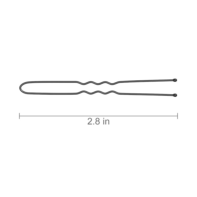 2.8 Inch U Shaped Hair Pins for Women Girls, Long Hair Pin Bobby Pin for Secure Bun Hairstyles, 100 Count (Black)