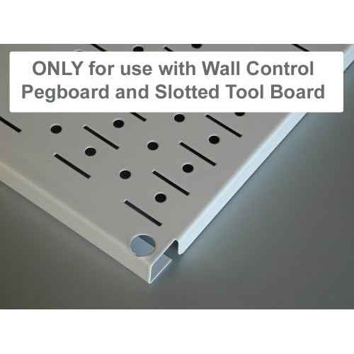 Wall Control Shelf 9in Deep Pegboard Shelf Assembly Only for use Brand Slotted Pegboard - Black