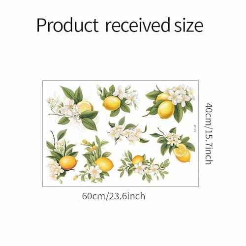 8 Pcs Lemons Wall Stickers, sacinora DIY Lemon Fruit Art Wall Decals Removable Vinyl Peel and Stick for Kitchen Dining Restaurant Bar Furniture Refrigerator Home Decor