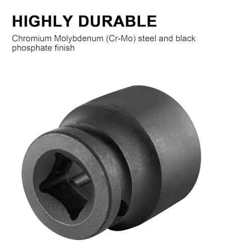 MAXPOWER 1/2 Inch Drive 24mm Standard Impact Socket, Made with Heat-Treated Chrome Molybdenum Steel, 6-Point Design, Metric