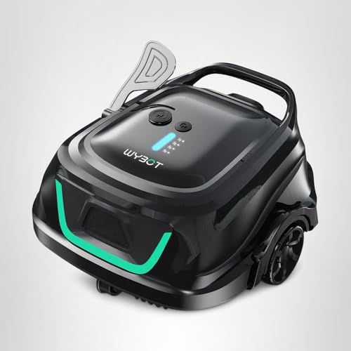 [2026 New] WYBOT A1 Robotic Pool Cleaner – Dual-Layer Filtration, 120-Min Runtime, Powerful Cordless Pool Vacuum for Above-Ground & Flat Pools, Efficient Debris Removal & Auto-Parking Design
