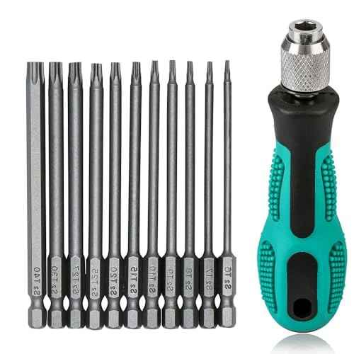 12 Piece Torx Screwdriver Set T6-T40, 1/4" Magnetic Torx Set with Hole S2 Steel Hex Electric Screwdriver Bit Set for Cordless Screwdriver T20 T25 Screwdriver Set, 75mm Length