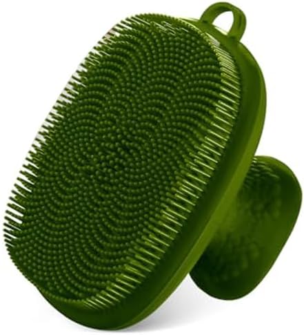 Silicone Face Scrubber for Men Facial Cleansing Brush Silicone Face Wash Brush Manual Waterproof Cleansing Skin Care Face Brushes for Cleansing and Exfoliating (Green)