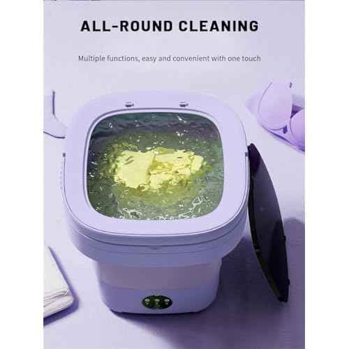 Portable Washing Machine, Mini Washer,16L Upgraded Large Capacity Foldable Washer.Deep Cleaning of Underwear, Baby Clothes and Other Small Clothes.Suitable for Apartments, Dormitories, Hotels.(Purple)