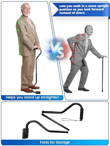 Walking Cane, Stair Climbing Cane for Women/Men for Leg Lifter Adjustable Assist Canes with Large Footrest for Relaxed and Walk Up and Down Stairs