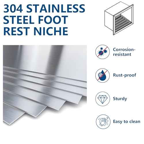 Shower Foot Rest for Shaving Legs, 304 Stainless Steel Footrest Niche with Shaving Holder, Recessed Shower Niche for Shaving Legs, Brushed Nickel