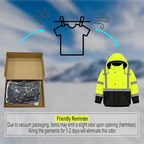 FATONE Hi Vis Jackets for Men Reflective Safety Bomber Jacket Cold Weather, Construction Winter Coat for Work