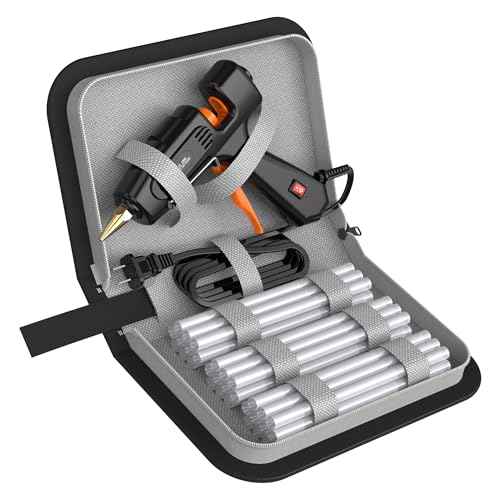 IZIO Hot Glue Gun with 21 Glue Sticks7/16") &Storage Pouch - 100W Fast Heating (2-3 Min), Heavy Duty DIY Starter Kit for Crafts, Fabric, Wood, Home Repairs,Non-Drip Precision Nozzle, ergonomic|Black