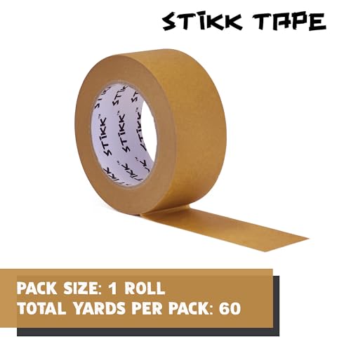STIKK Painters Tape - 1pk Brown Painter Tape - 2 inch x 60 Yards - Paint Tape for Painting, Edges, Trim, Ceilings - Masking Tape for DIY Paint Projects - Residue-Free Painting Tape